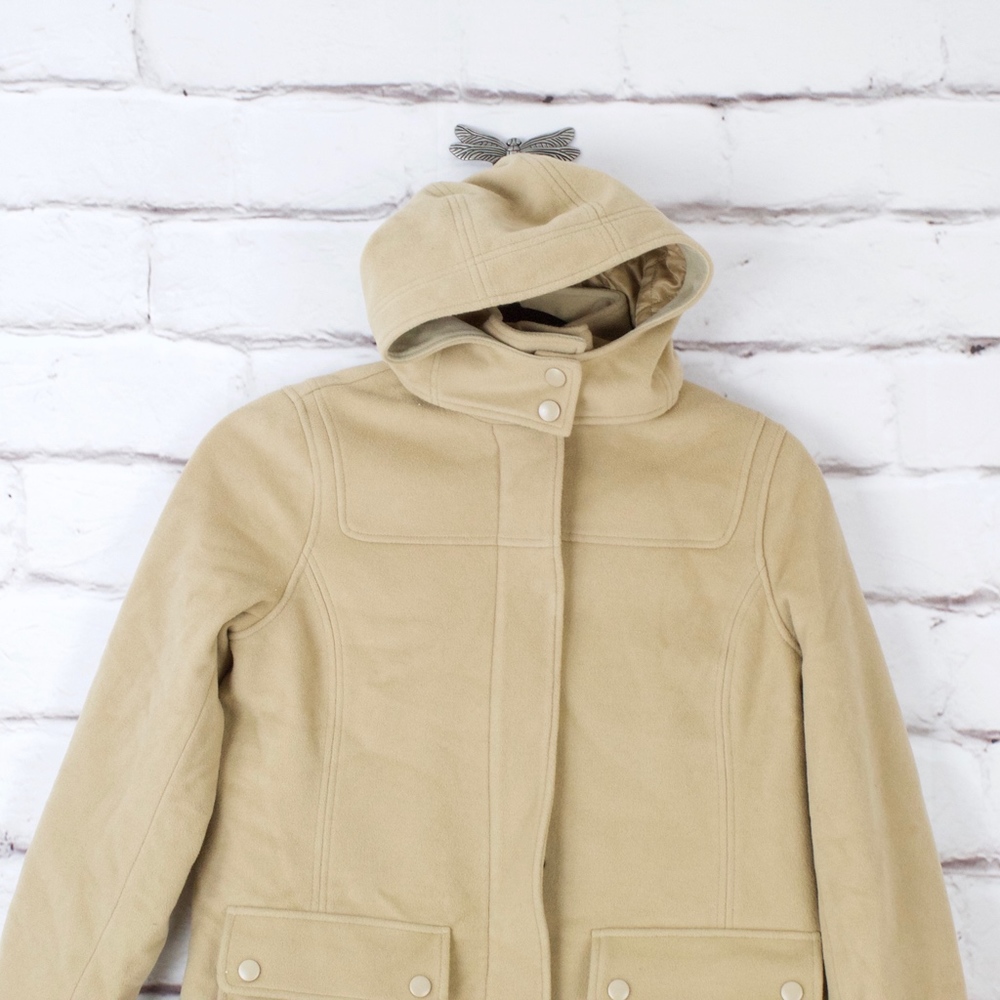 LL Bean Camel Lambswool Woman’s Coat Size M Petite - Picture 2 of 8